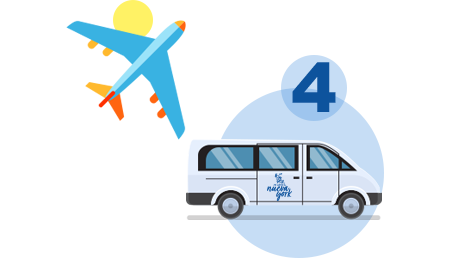 Transportation to the New York hotel by minibus